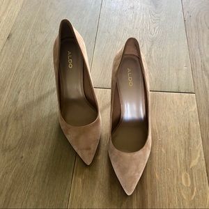 ALDO TAN SUEDE HEELS